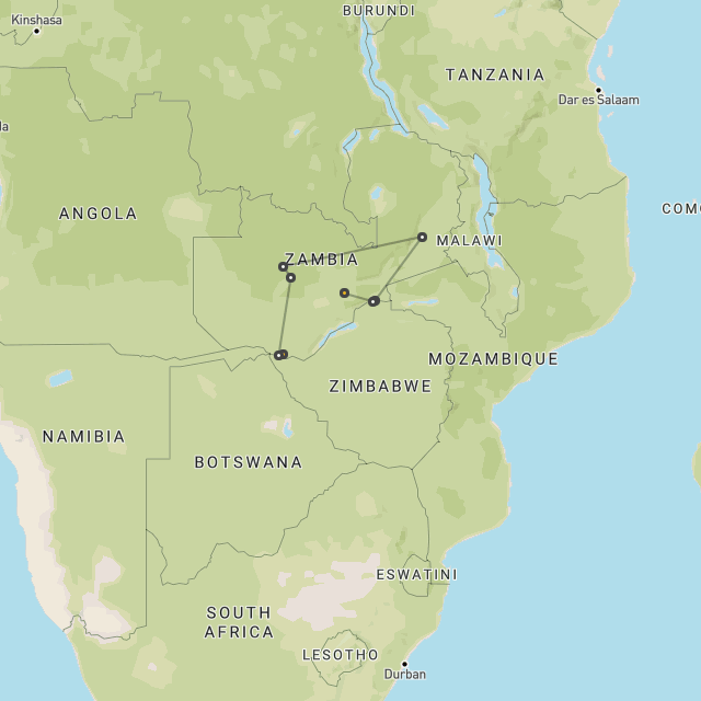 Falls, Kafue, Luangwa & Zambezi
