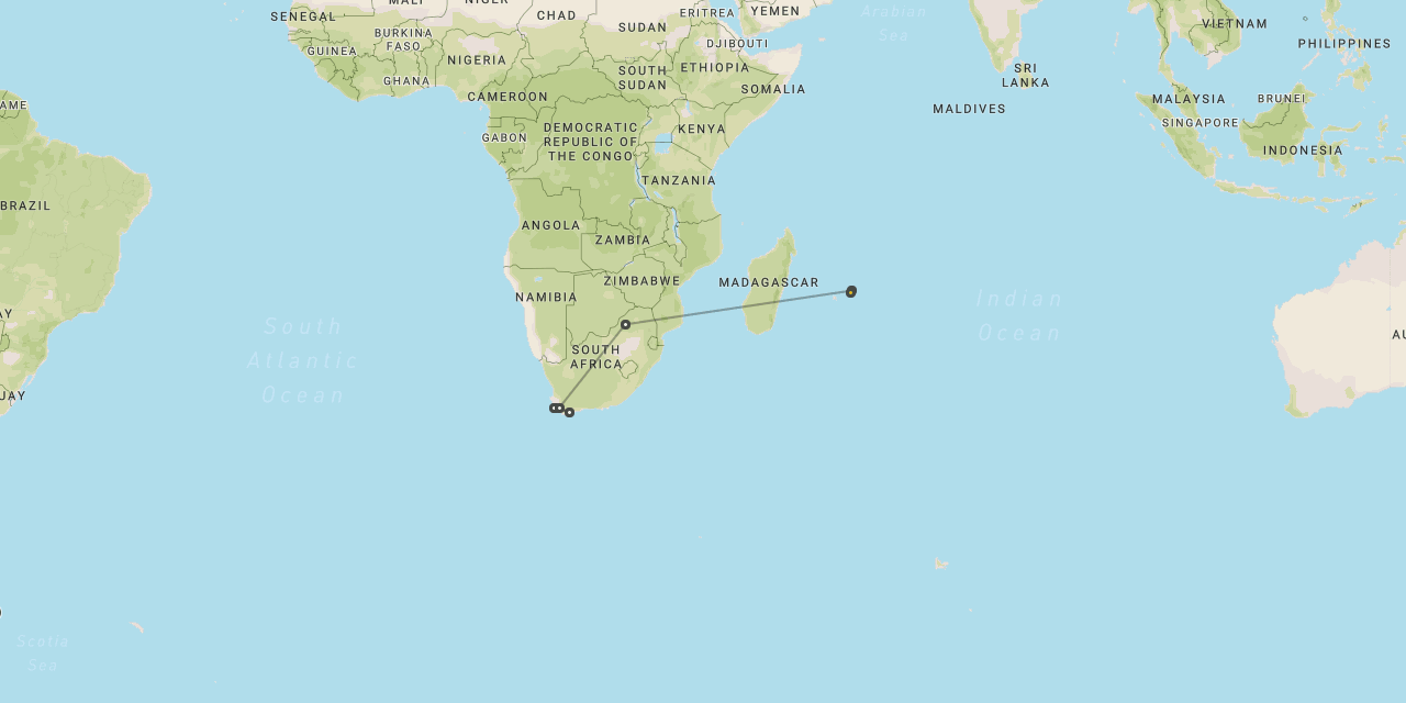 Cape, Waterberg & Mauritius