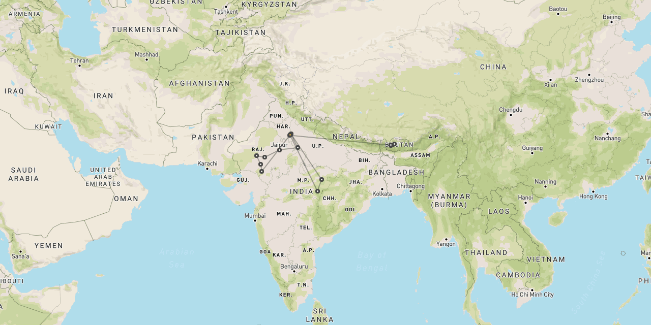 Bhutan, Rajasthan & tigers