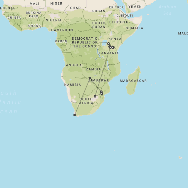 Serengeti, Kruger,  Vic Falls & Cape