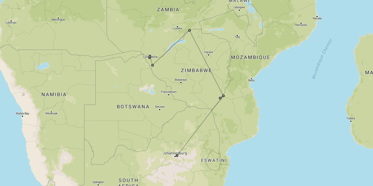 Falls, Hwange, Mana & Gonarezhou