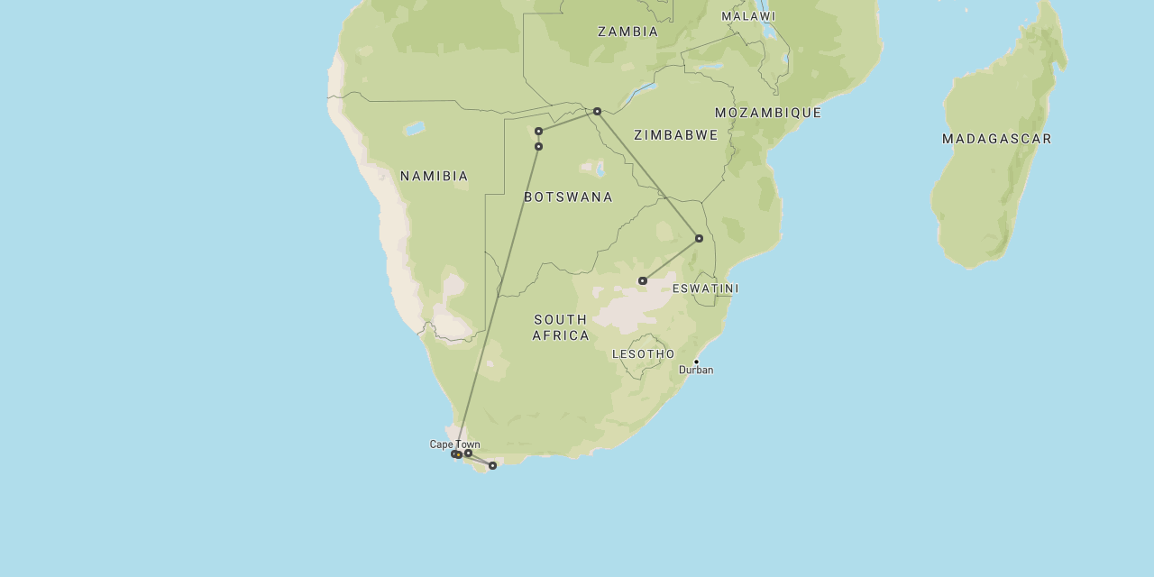 Kruger, Falls, Bots & Cape