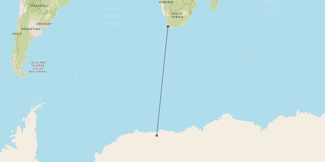 Antarctica by air from South Africa